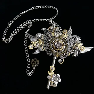 Handcrafted Steampunk key necklace