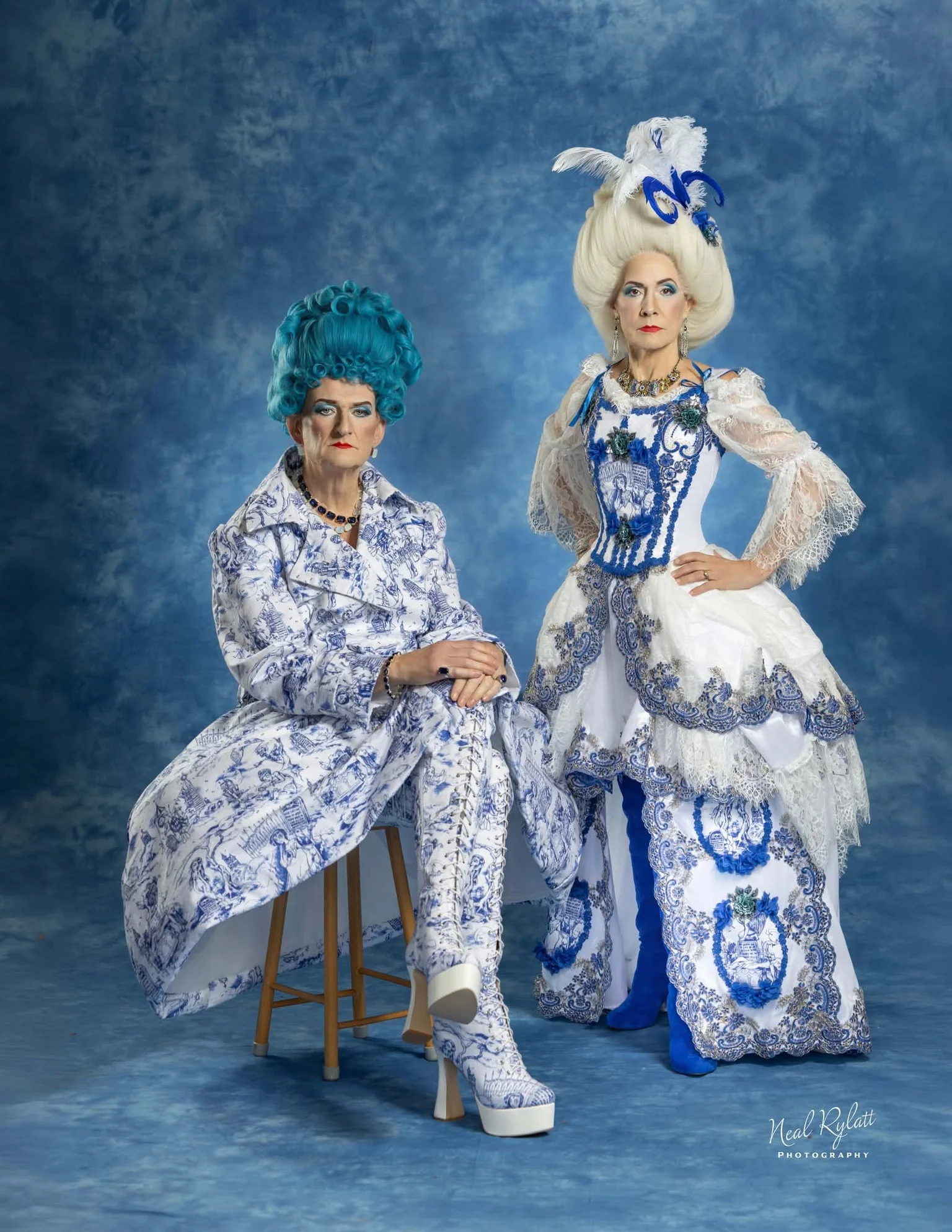 Theatrical stage production costume design with period actors