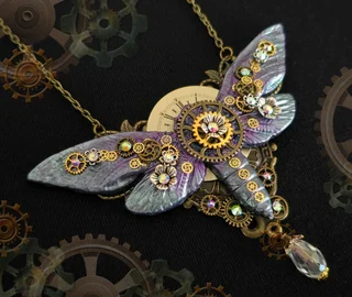 Handcrafted moth jewellery detail